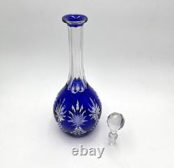 Carafe en cristal de SAINT LOUIS doublé BLEU modèle MAROC taille 8764 37,5 cm