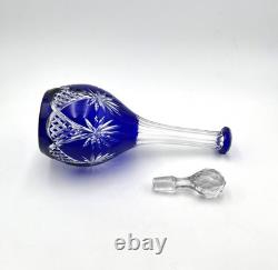 Carafe en cristal de SAINT LOUIS doublé BLEU modèle MAROC taille 8764 37,5 cm