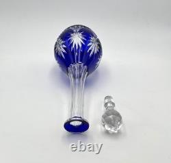 Carafe en cristal de SAINT LOUIS doublé BLEU modèle MAROC taille 8764 37,5 cm