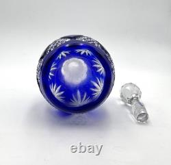 Carafe en cristal de SAINT LOUIS doublé BLEU modèle MAROC taille 8764 37,5 cm