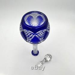 Carafe en cristal de SAINT LOUIS doublé BLEU modèle MAROC taille 8764 37,5 cm