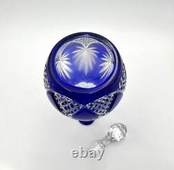 Carafe en cristal de SAINT LOUIS doublé BLEU modèle MAROC taille 8764 37,5 cm