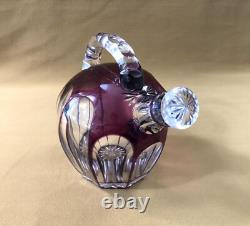 Carafe melon cristal SAINT LOUIS overlay doublé améthyste Modèle BEAUFORT 17 cm