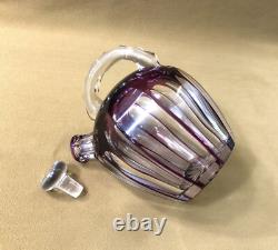 Carafe melon cristal SAINT LOUIS overlay doublé améthyste Modèle BEAUFORT 17 cm