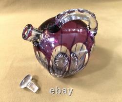 Carafe melon cristal SAINT LOUIS overlay doublé améthyste Modèle BEAUFORT 17 cm