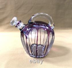 Carafe melon cristal overlay SAINT LOUIS doublé AMETHYSTE modèle BEAUFORT 17 cm