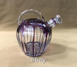 Carafe melon cristal overlay SAINT LOUIS doublé AMETHYSTE modèle BEAUFORT 17 cm