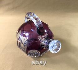 Carafe melon cristal overlay SAINT LOUIS doublé AMETHYSTE modèle BEAUFORT 17 cm