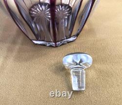 Carafe melon cristal overlay SAINT LOUIS doublé AMETHYSTE modèle BEAUFORT 17 cm