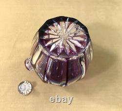 Carafe melon cristal overlay SAINT LOUIS doublé AMETHYSTE modèle BEAUFORT 17 cm