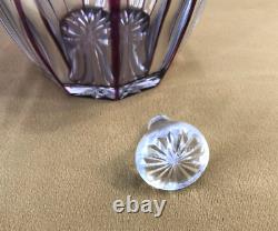 Carafe melon cristal overlay SAINT LOUIS doublé AMETHYSTE modèle BEAUFORT 17 cm