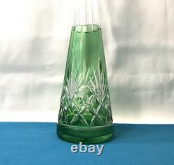 Carafe overlay en cristal taillé doublé vert SAINT LOUIS modèle MASSENET 32 cm