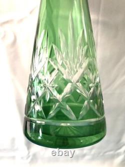 Carafe overlay en cristal taillé doublé vert SAINT LOUIS modèle MASSENET 32 cm