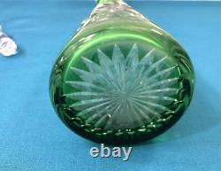 Carafe overlay en cristal taillé doublé vert SAINT LOUIS modèle MASSENET 32 cm