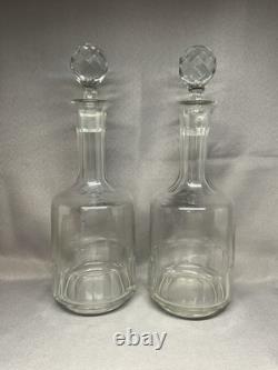 Carafes Anciennes Cristal À Cotes Plates, Modèle Caton, Dlg St Louis Baccarat