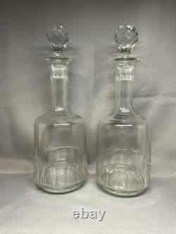 Carafes Anciennes Cristal À Cotes Plates, Modèle Caton, Dlg St Louis Baccarat