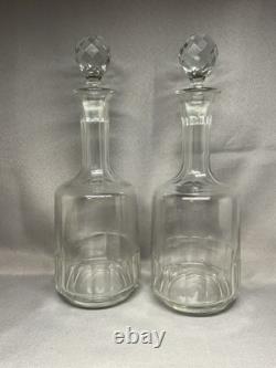 Carafes Anciennes Cristal À Cotes Plates, Modèle Caton, Dlg St Louis Baccarat