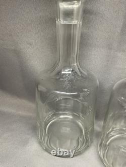 Carafes Anciennes Cristal À Cotes Plates, Modèle Caton, Dlg St Louis Baccarat