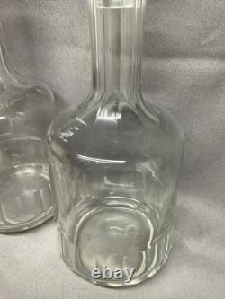 Carafes Anciennes Cristal À Cotes Plates, Modèle Caton, Dlg St Louis Baccarat