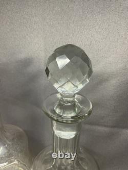 Carafes Anciennes Cristal À Cotes Plates, Modèle Caton, Dlg St Louis Baccarat