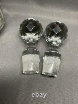 Carafes Anciennes Cristal À Cotes Plates, Modèle Caton, Dlg St Louis Baccarat