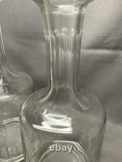 Carafes Anciennes Cristal À Cotes Plates, Modèle Caton, Dlg St Louis Baccarat