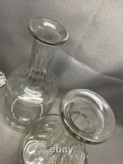 Carafes Anciennes Cristal À Cotes Plates, Modèle Caton, Dlg St Louis Baccarat