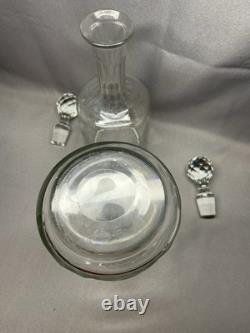 Carafes Anciennes Cristal À Cotes Plates, Modèle Caton, Dlg St Louis Baccarat