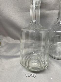 Carafes Anciennes Cristal À Cotes Plates, Modèle Caton, Dlg St Louis Baccarat