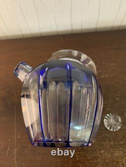 Carafon à liqueur overlay bleu en cristal de Saint Louis modèle1