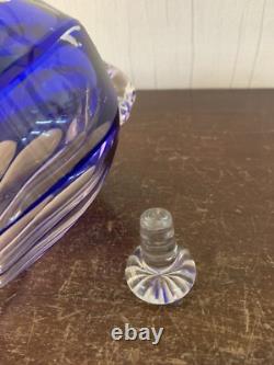 Carafon à liqueur overlay bleu en cristal de Saint Louis modèle1