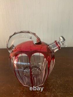 Carafon à liqueur overlay rouge en cristal de Saint Louis