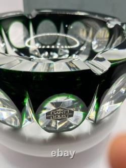 Cendrier Saint Louis grand cendrier en cristal taillé vert Ambassadeur