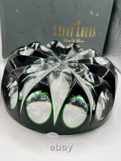 Cendrier Saint Louis grand cendrier en cristal taillé vert Ambassadeur