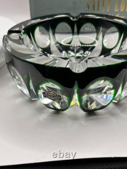 Cendrier Saint Louis grand cendrier en cristal taillé vert Ambassadeur