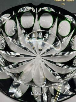 Cendrier Saint Louis grand cendrier en cristal taillé vert Ambassadeur