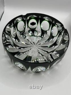 Cendrier Saint Louis grand cendrier en cristal taillé vert Ambassadeur