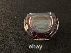 Cendrier demi sphère overlay majenta en cristal de Saint Louis modèle12