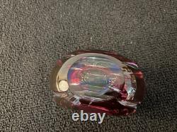 Cendrier demi sphère overlay majenta en cristal de Saint Louis modèle12