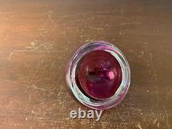Cendrier demi sphère overlay violet en cristal de Saint Louis modèle1