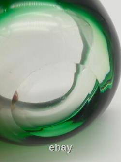Cendrier en cristal de Saint-Louis St-Louis Demi-Sphère Overlay Rare Vert Saturn