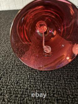 Clochette de table rouge modèle Bubble en cristal de Saint Louis