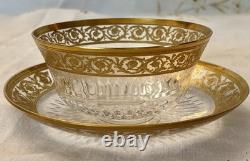 Coupe Et Assiette En Cristal Et Or De St Louis Thistle