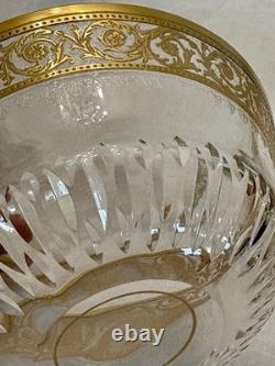 Coupe Et Assiette En Cristal Et Or De St Louis Thistle