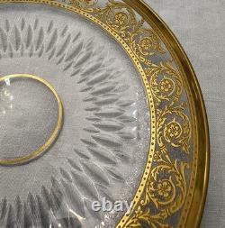 Coupe Et Assiette En Cristal Et Or De St Louis Thistle