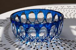 Coupe en cristal overlay bleu (VSL, Saint-Louis, Baccarat)
