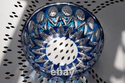 Coupe en cristal overlay bleu (VSL, Saint-Louis, Baccarat)