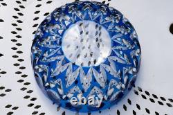 Coupe en cristal overlay bleu (VSL, Saint-Louis, Baccarat)