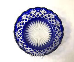 Coupe / jatte / saladier en cristal taillé doublé bleu SAINT LOUIS couleurs 20cm