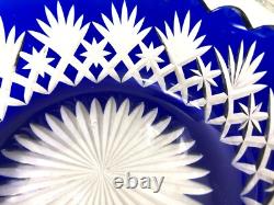 Coupe / jatte / saladier en cristal taillé doublé bleu SAINT LOUIS couleurs 20cm